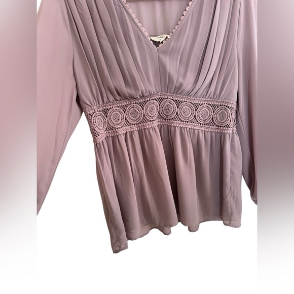 Entro Blouse lace tunic mauve purple lightweight large - Picture 3 of 5